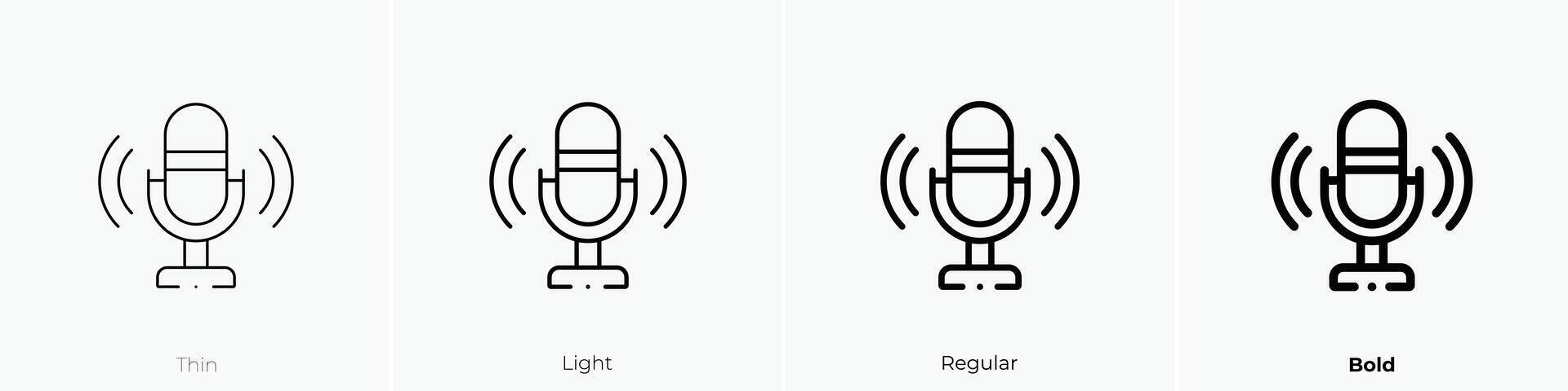 microphone icône. mince, lumière, ordinaire et audacieux style conception isolé sur blanc Contexte vecteur