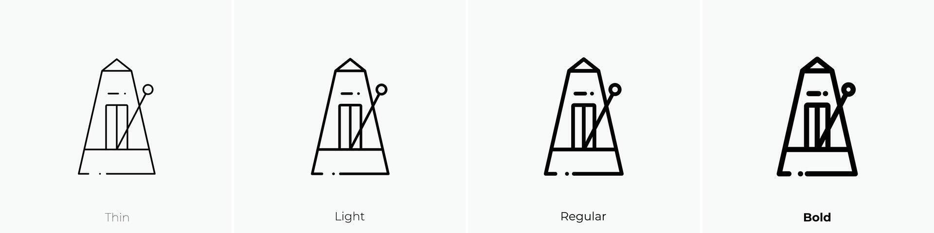 métronome icône. mince, lumière, ordinaire et audacieux style conception isolé sur blanc Contexte vecteur