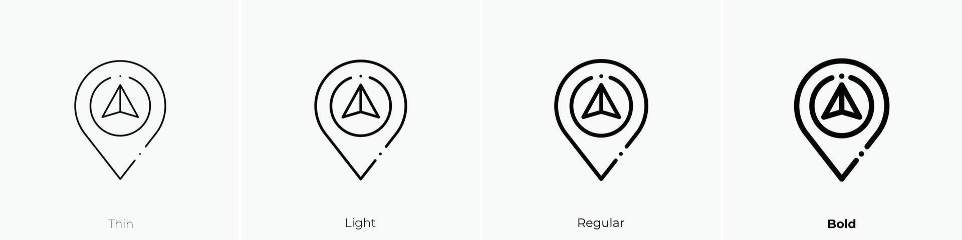 la navigation icône. mince, lumière, ordinaire et audacieux style conception isolé sur blanc Contexte vecteur