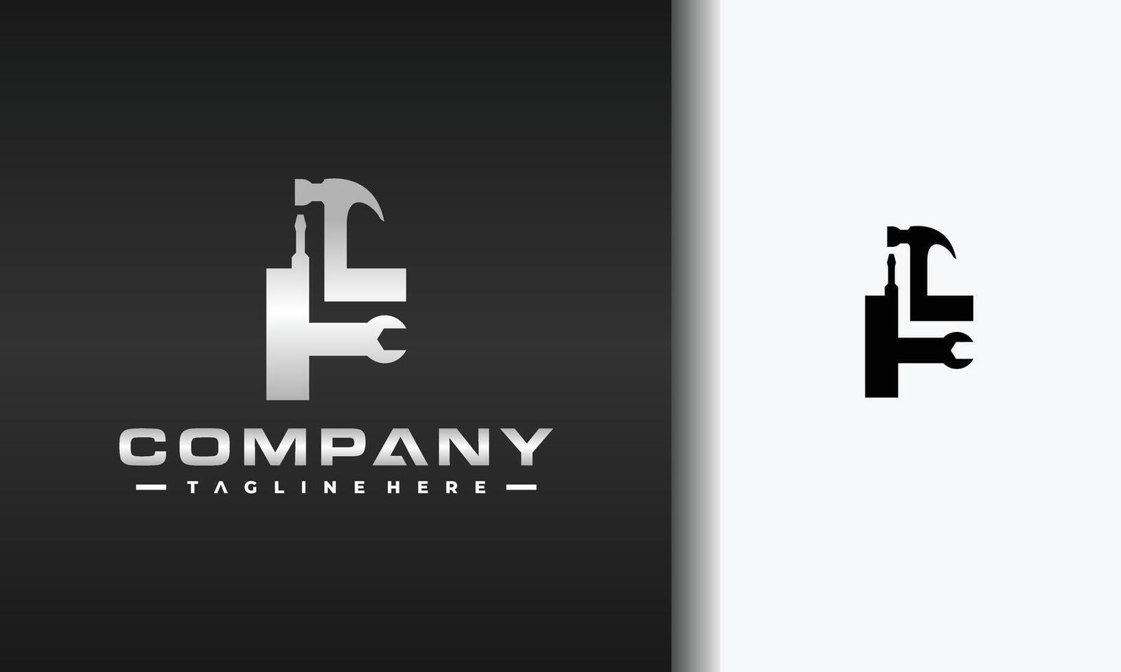 lettre F atelier équipement logo vecteur