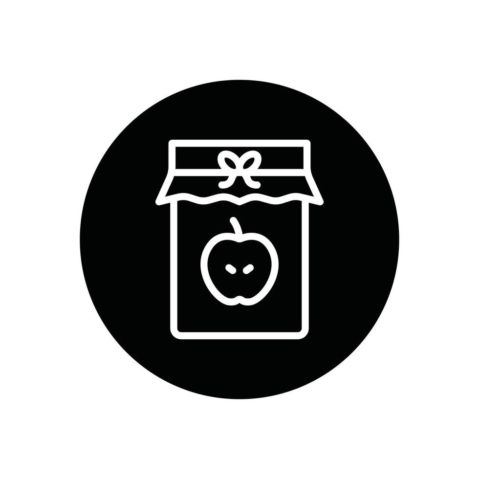 icône de glyphe de confiture de pomme vecteur