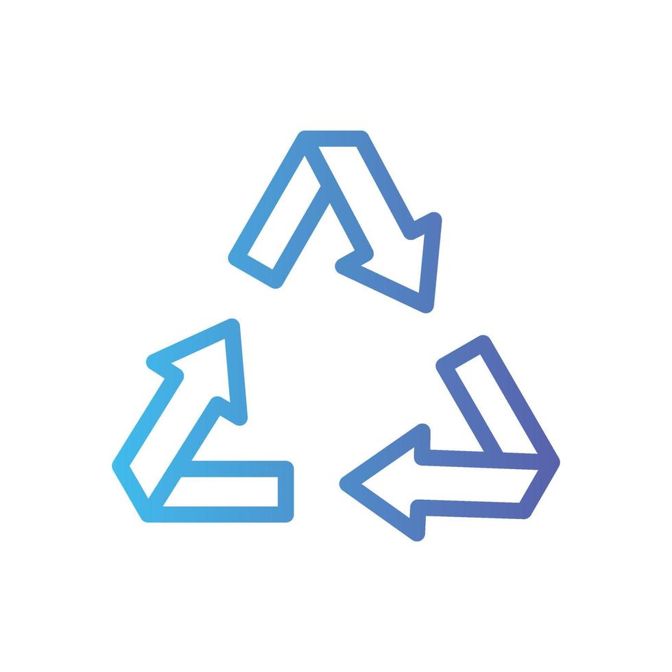 icône de dégradé de recyclage vecteur