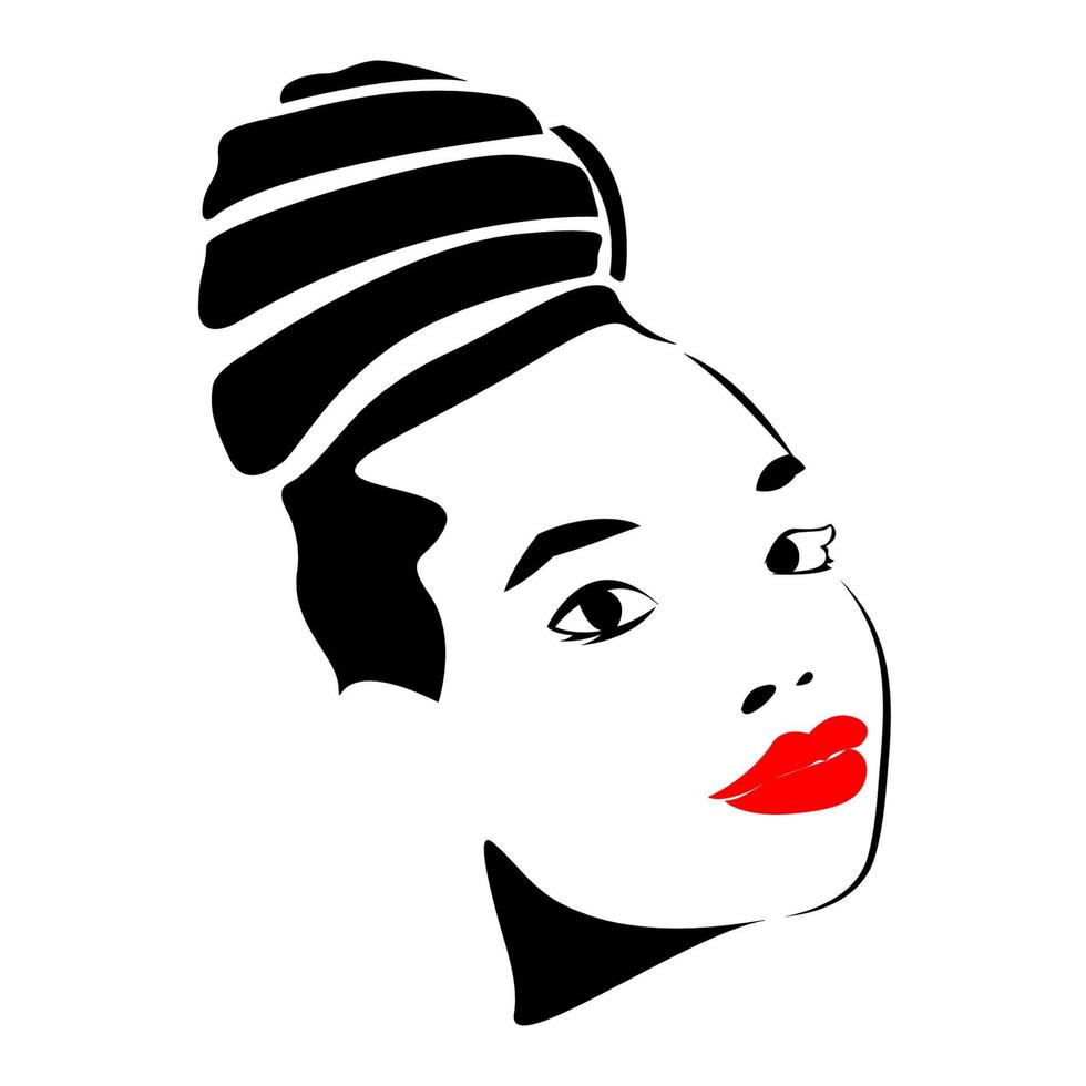 icône du logo visage femme sur fond blanc vecteur