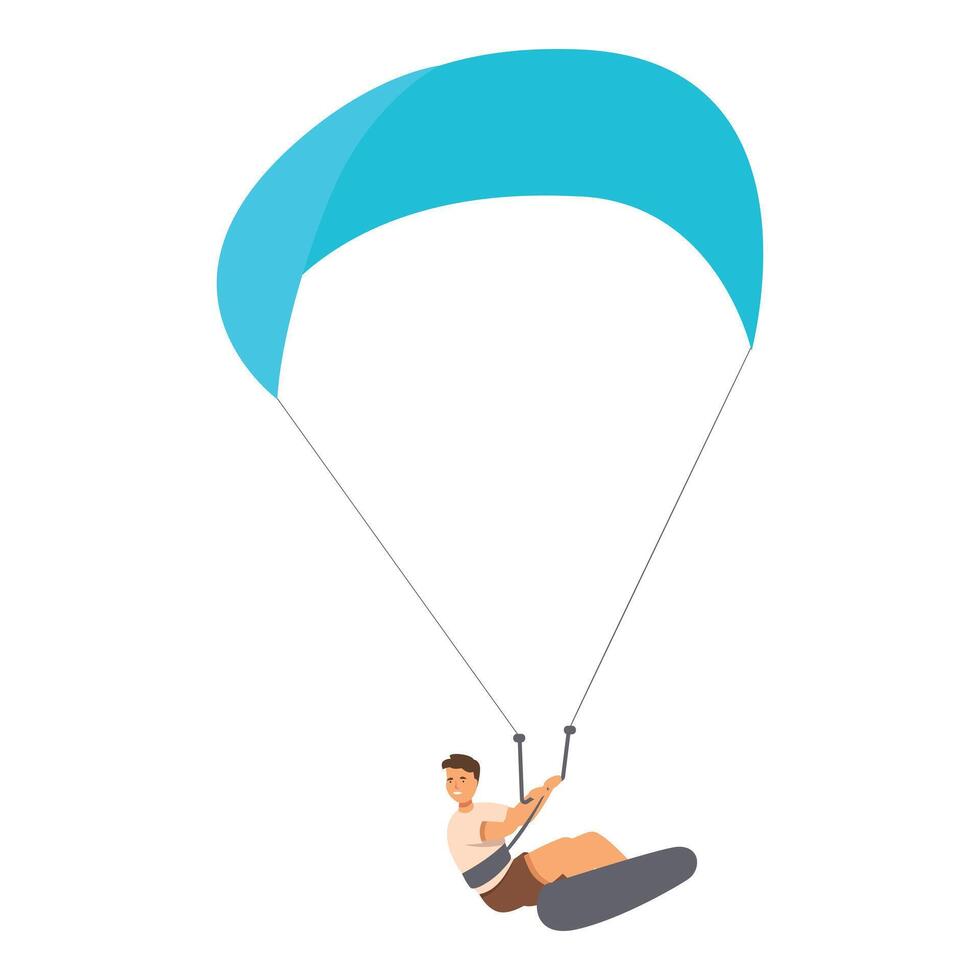 content kite surf icône dessin animé vecteur. dynamique nage libre vecteur