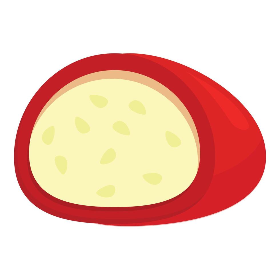 rouge mochi icône dessin animé vecteur. casse-croûte repas vecteur