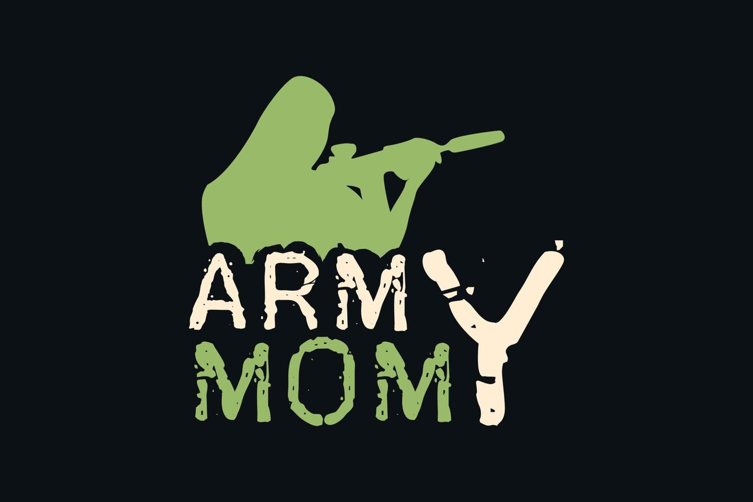 conception de t-shirt de maman de l'armée. vecteur