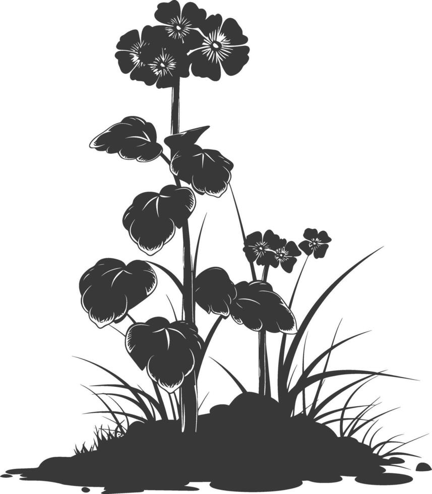 ai généré silhouette lantana fleur dans le sol noir Couleur seulement vecteur
