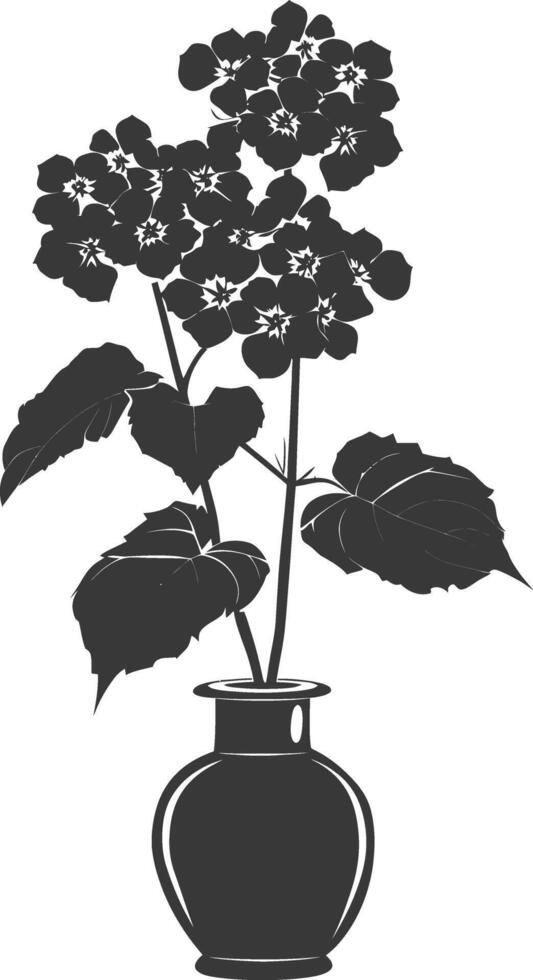ai généré silhouette lantana fleur dans le vase noir Couleur seulement vecteur