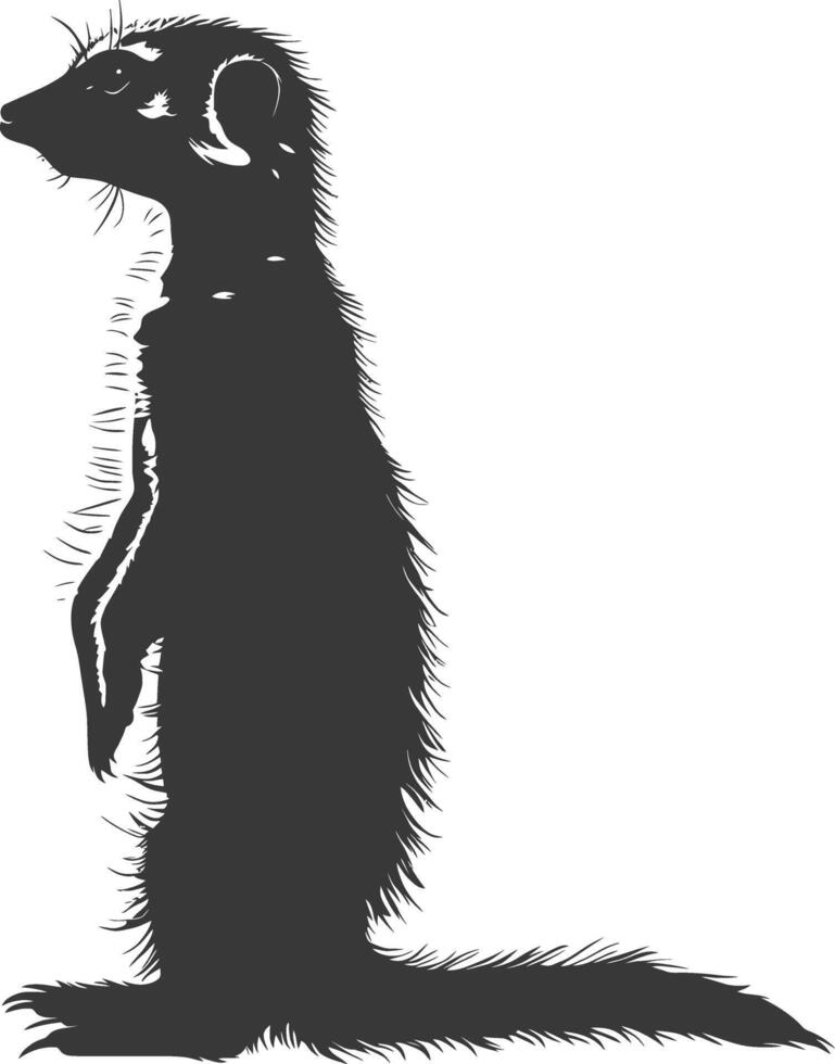 ai généré silhouette suricate animal noir Couleur seulement vecteur