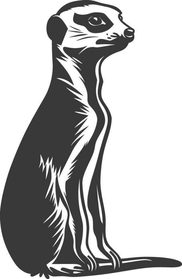 ai généré silhouette suricate animal noir Couleur seulement vecteur