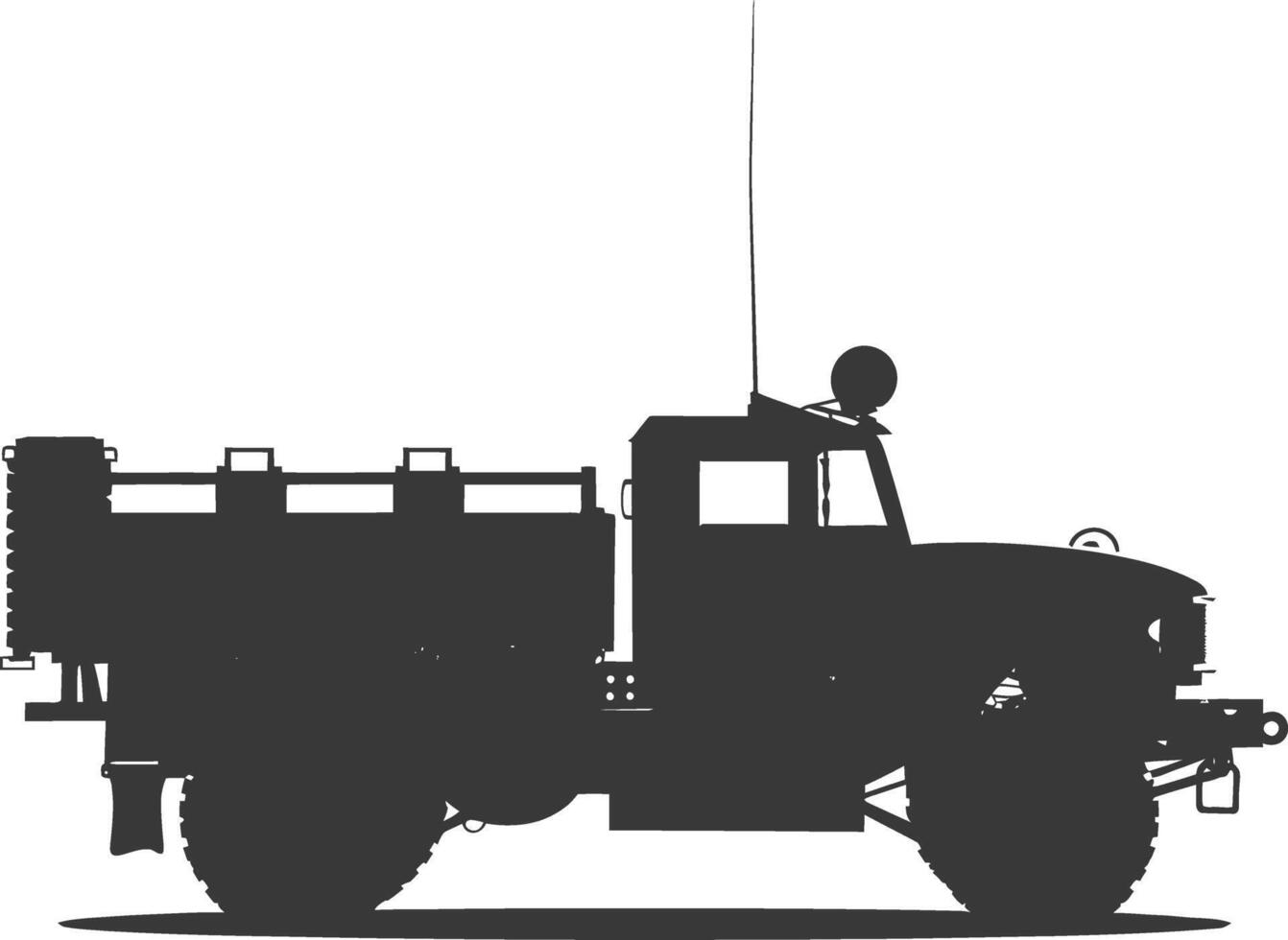 ai généré silhouette militaire un camion noir Couleur seulement vecteur