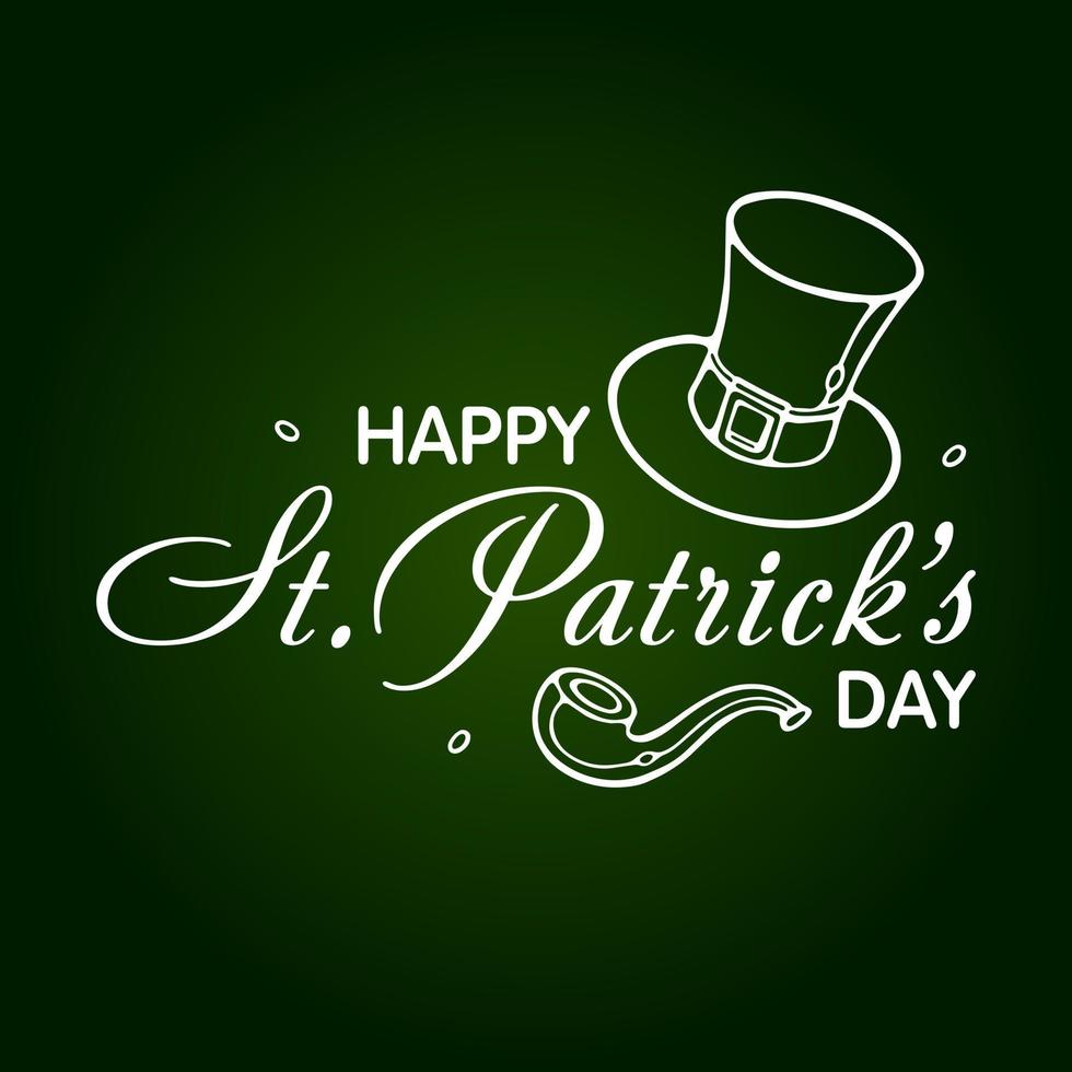 joyeux saint patrick's day salutation lettrage sur fond vert. illustration vectorielle vecteur