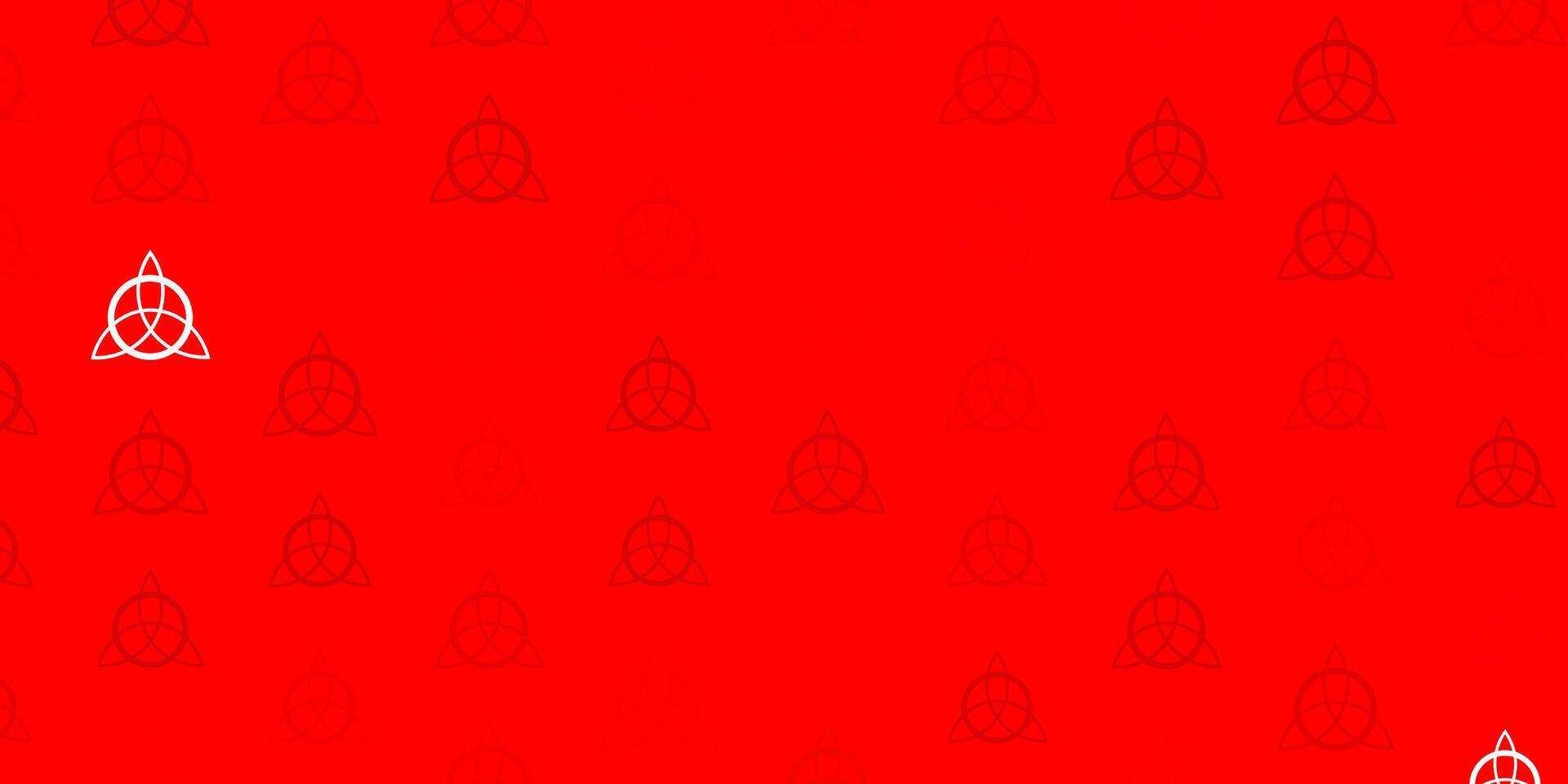 toile de fond de vecteur rouge clair avec des symboles mystérieux.