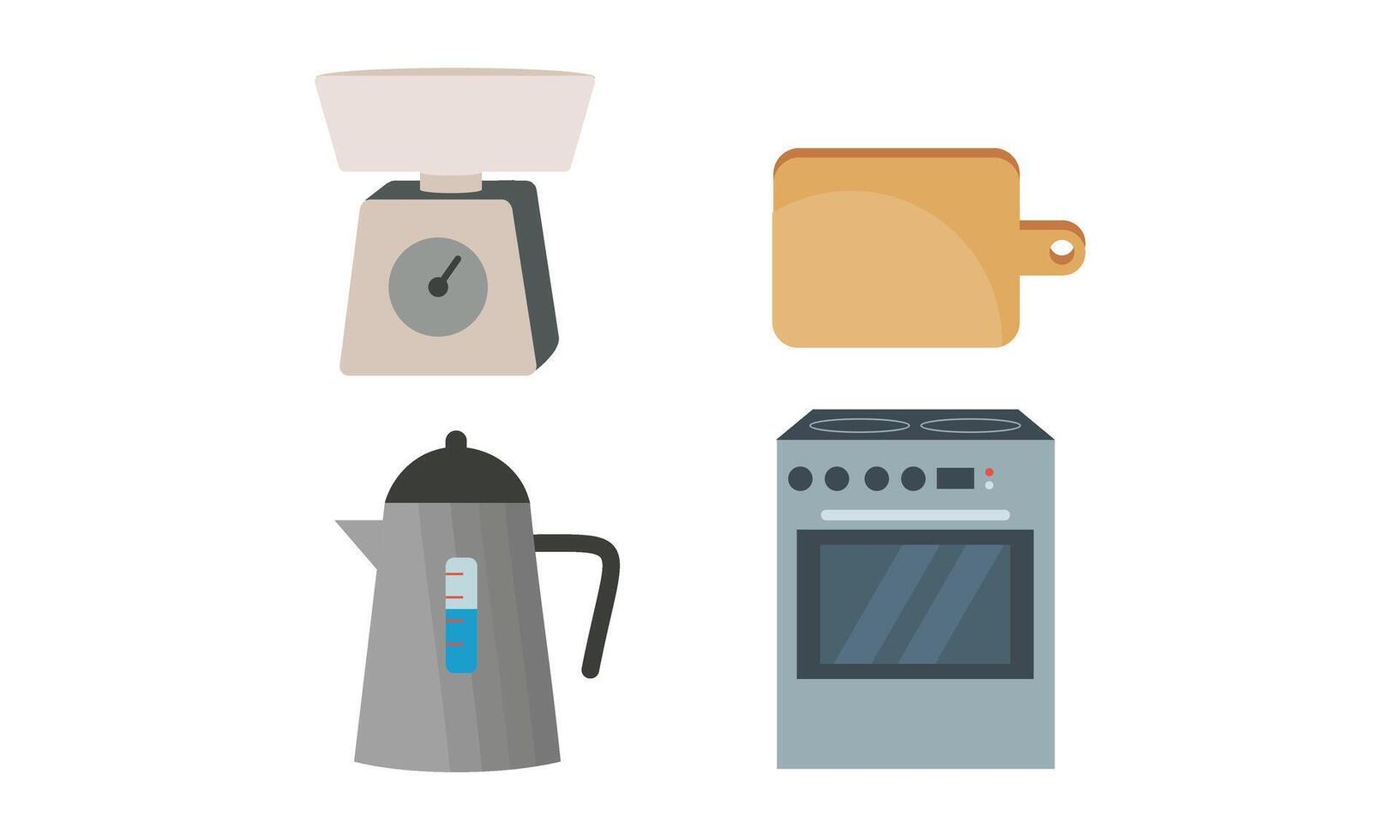 ensemble de cuisine équipement icône logo vecteur