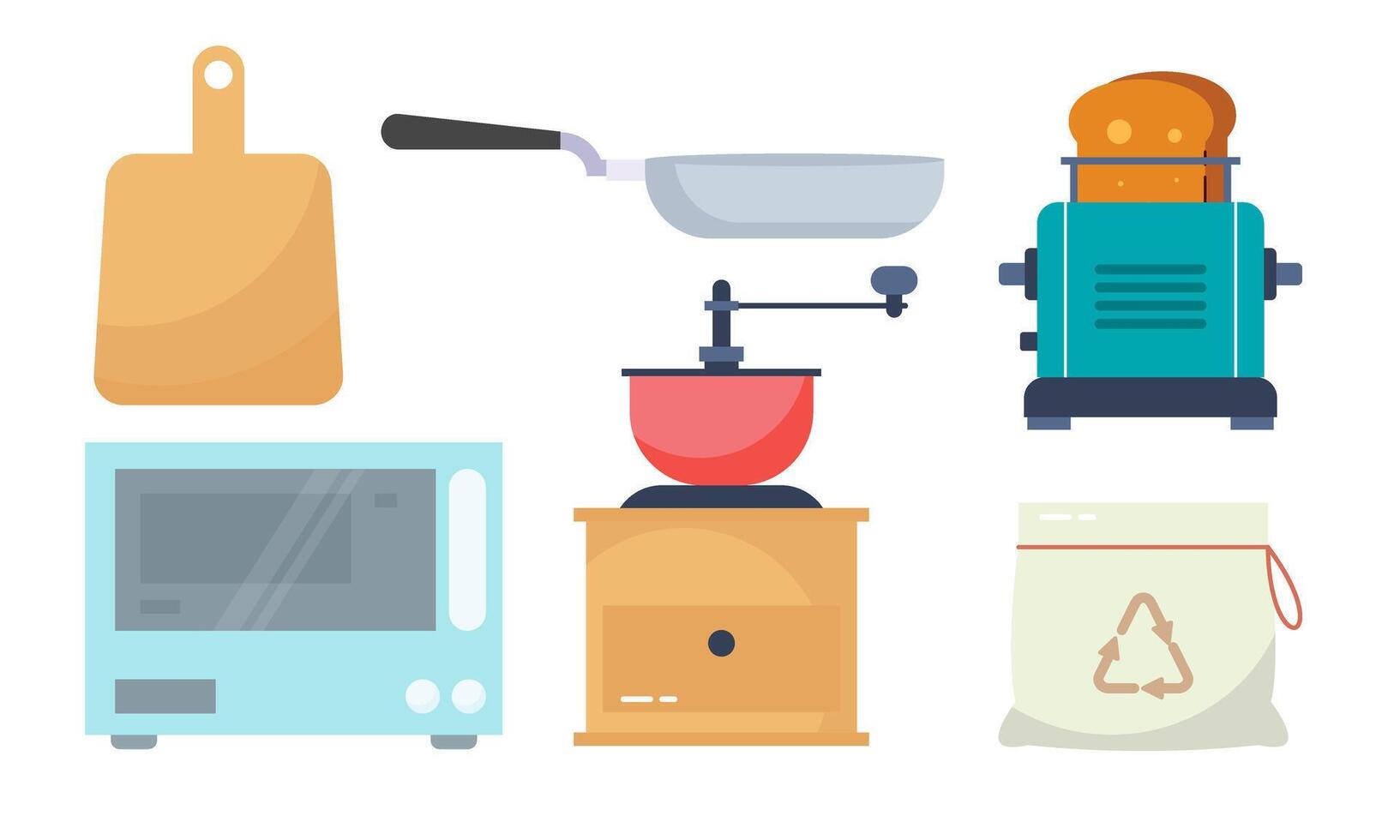 ensemble de cuisine équipement icône logo vecteur