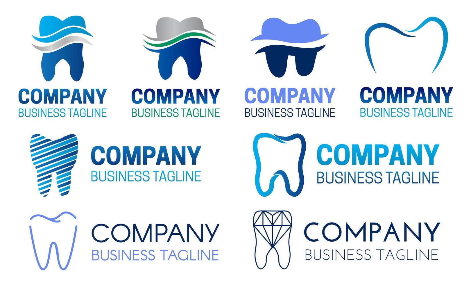 dentaire ou dentiste logo conception ensemble vecteur