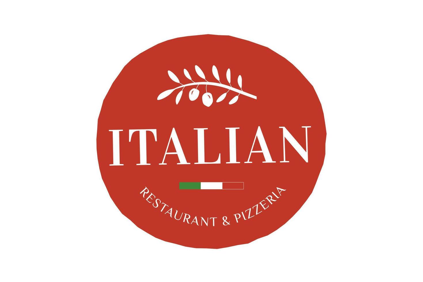 italien Pizza restaurant rond rouge logo badge vecteur