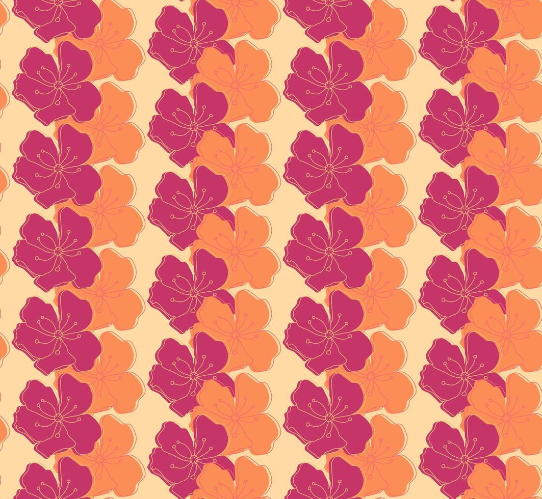 exotique rose Orange floral modèle Contexte vecteur