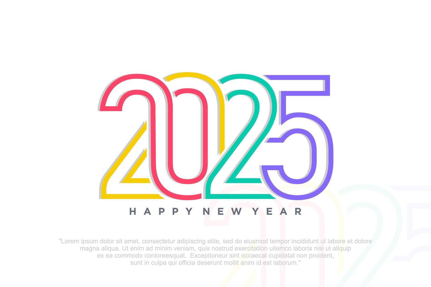 2025 content Nouveau année logo conception . coloré et branché Nouveau année 2025 conception modèle. vecteur