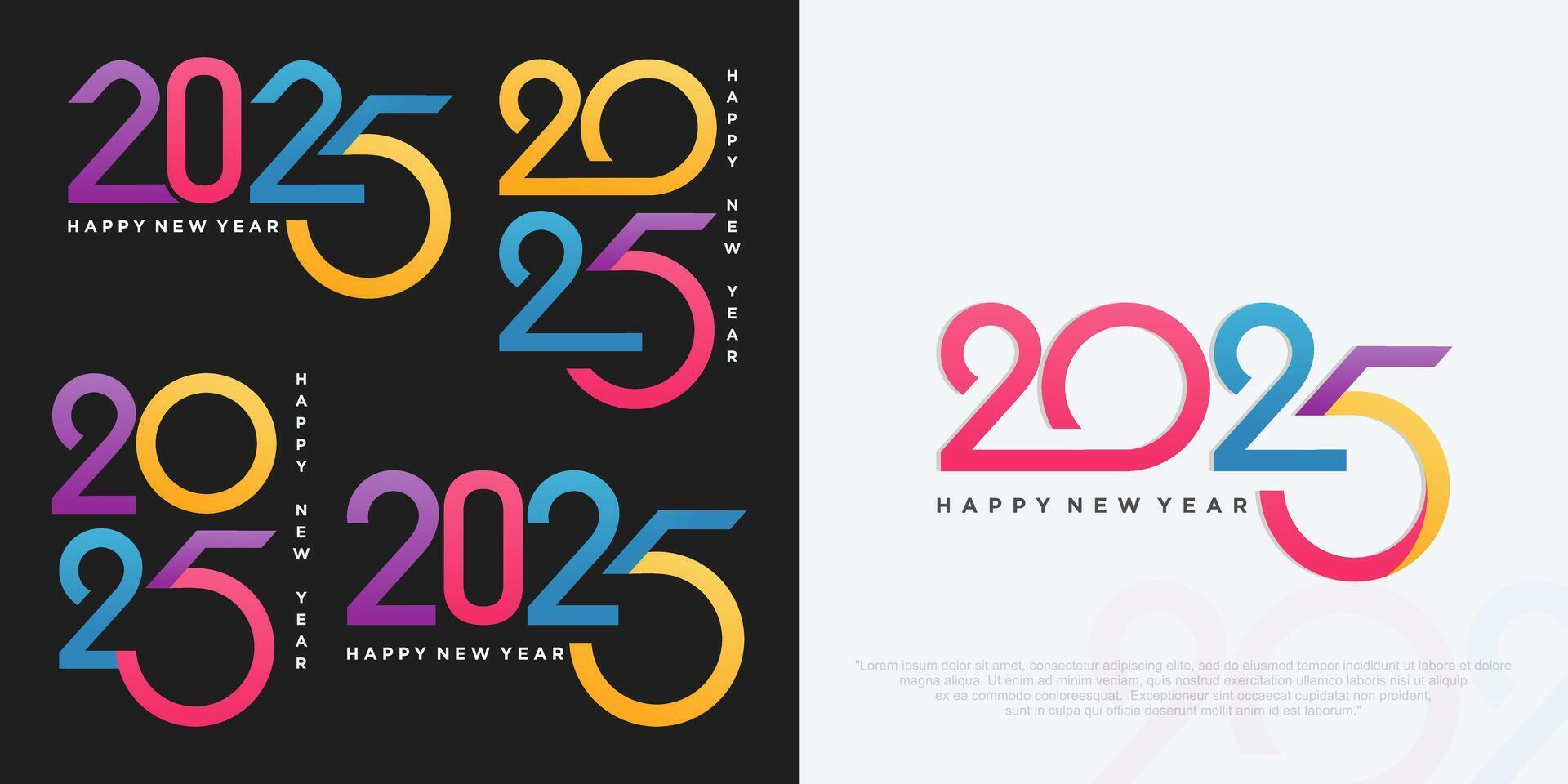 gros ensemble de 2024 content Nouveau année logo texte conception. 2025 nombre conception modèle. vecteur illustration