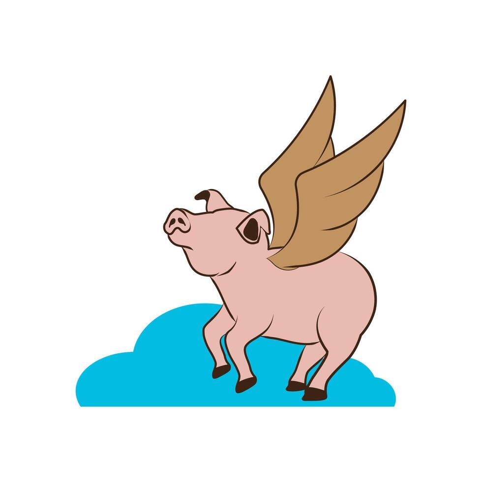 illustration de une en volant porc vecteur