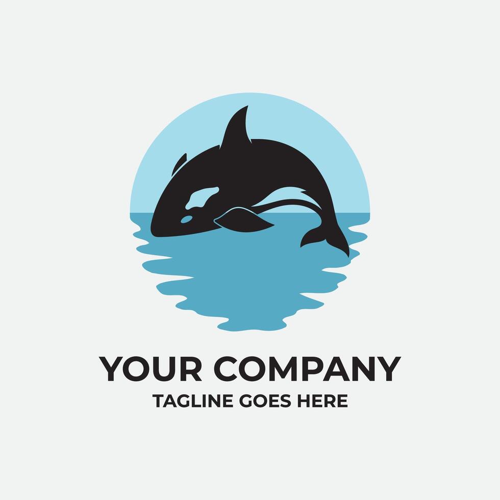 tueur baleine vecteur logo