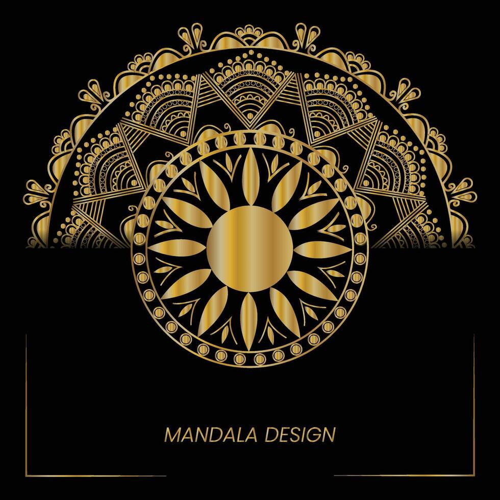 conception de mandala doré vecteur