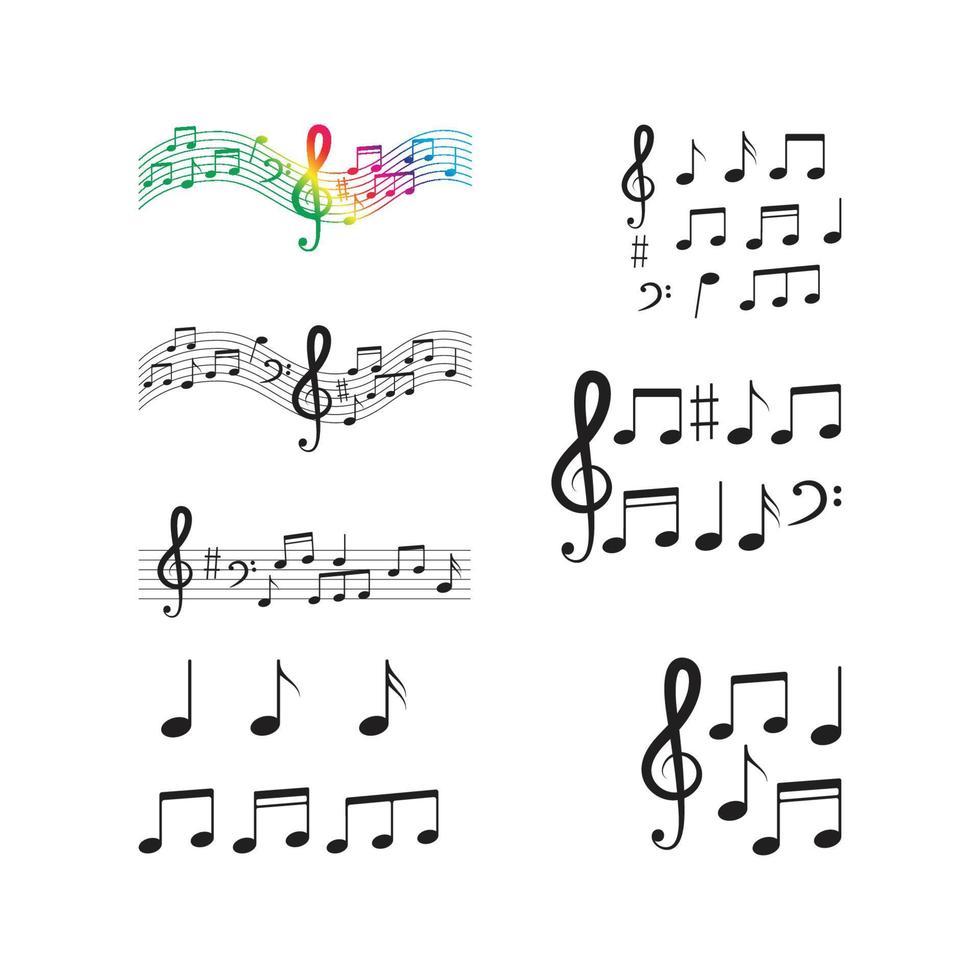 conception de note de musique icône vector illustration