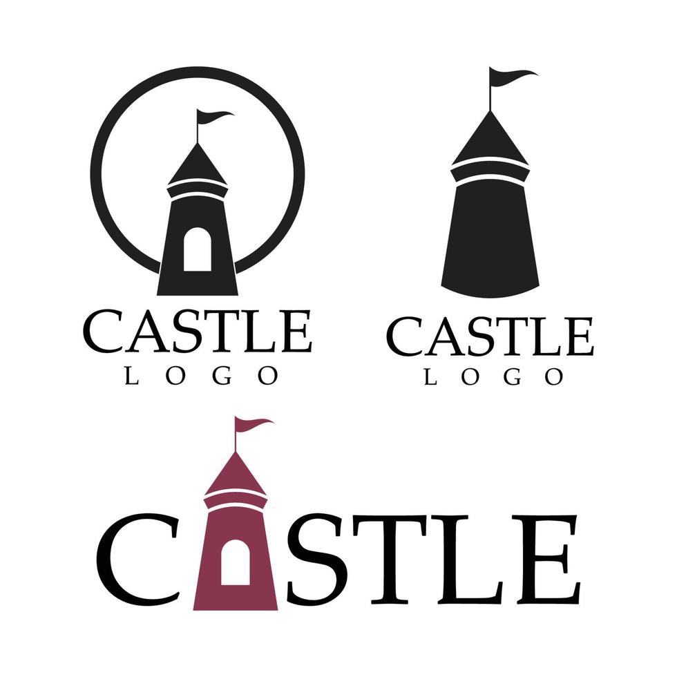 illustration de modèle de vecteur de logo de château