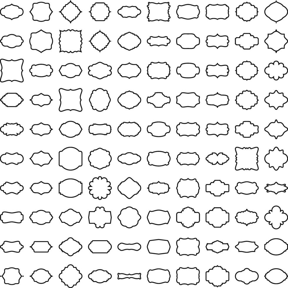 étiquette Cadre forme ligne 100 ensemble 100 ensemble 1 vecteur