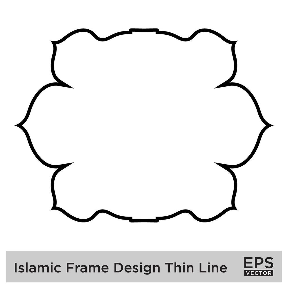 islamique Cadre conception mince ligne vecteur