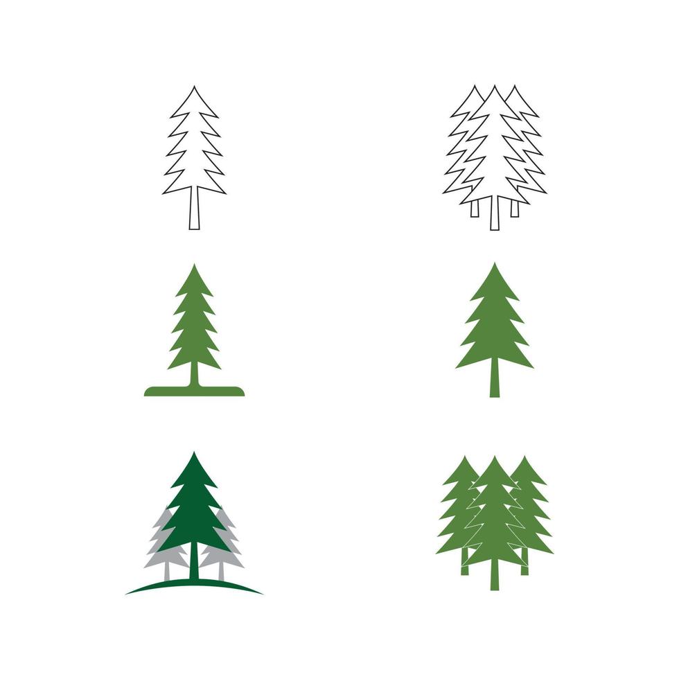 pin à feuilles persistantes sapin pruche épinette conifère cèdre arbre de noël conception de logo vecteur