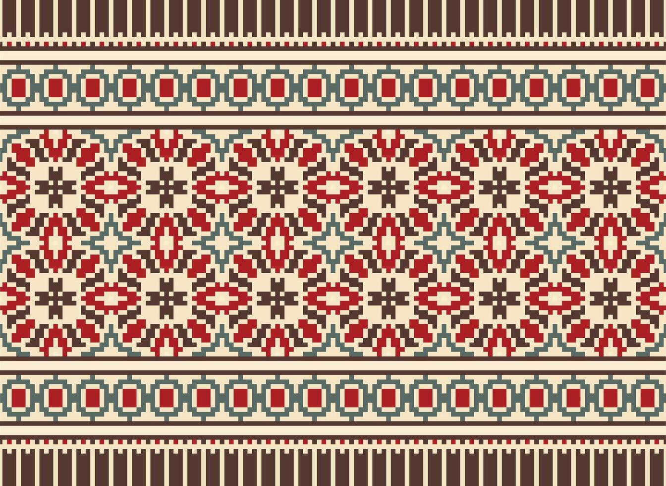 traverser point. pixels. géométrique ethnique Oriental sans couture modèle traditionnel Contexte. style aztèque abstrait vecteur illustration. conception pour textile, rideau, tapis, fond d'écran, vêtements, emballage