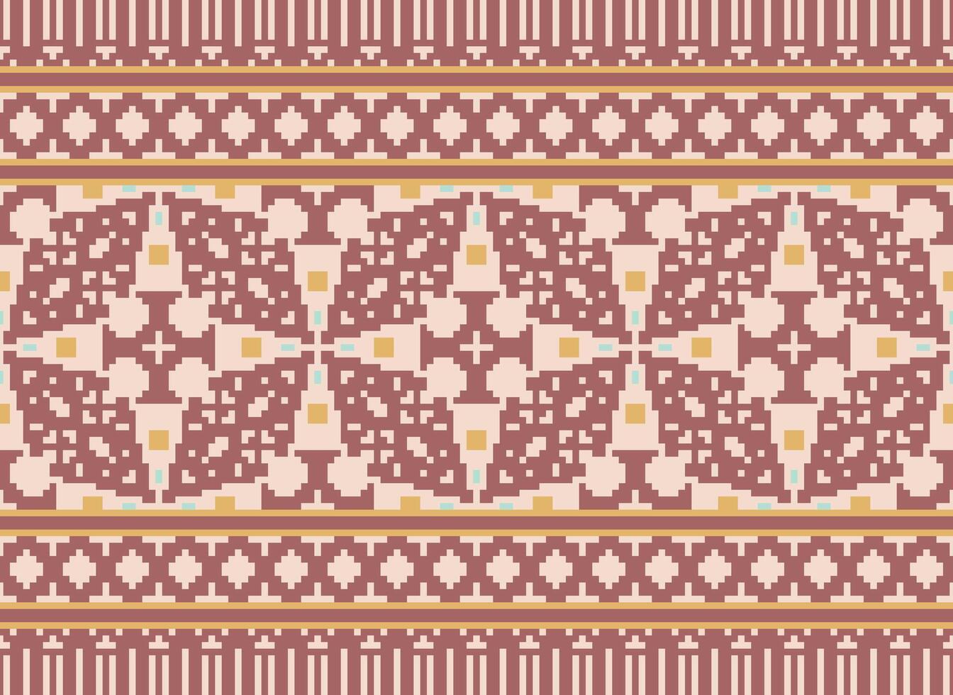 traverser point. pixels. géométrique ethnique Oriental sans couture modèle traditionnel Contexte. style aztèque abstrait vecteur illustration. conception pour textile, rideau, tapis, fond d'écran, vêtements, emballage