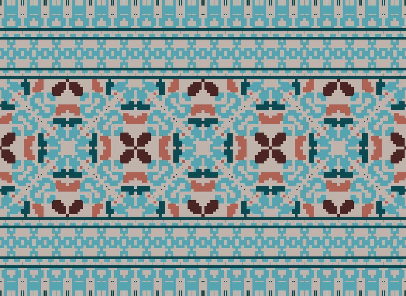 traverser point. pixels. géométrique ethnique Oriental sans couture modèle traditionnel Contexte. style aztèque abstrait vecteur illustration. conception pour textile, rideau, tapis, fond d'écran, vêtements, emballage