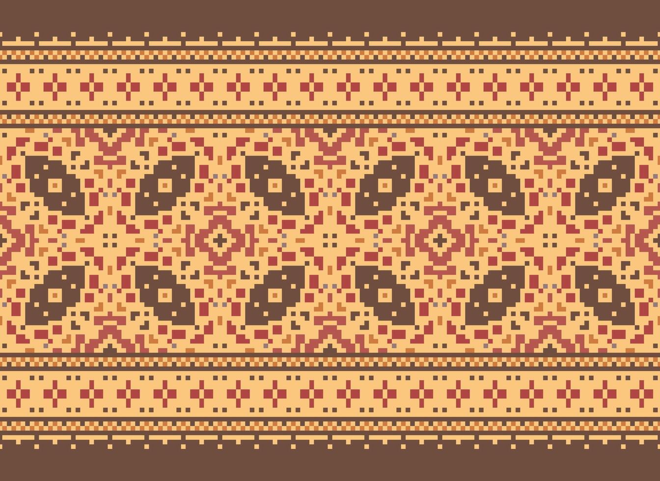 traverser point. pixel modèle. ethnique motifs. abstrait art. conception pour tapis, fond d'écran, vêtements, textile, oreiller, rideau, drap de lit, table coureurs. Mehndi. Rushnyk. Terre Ton. ancien. vecteur. vecteur