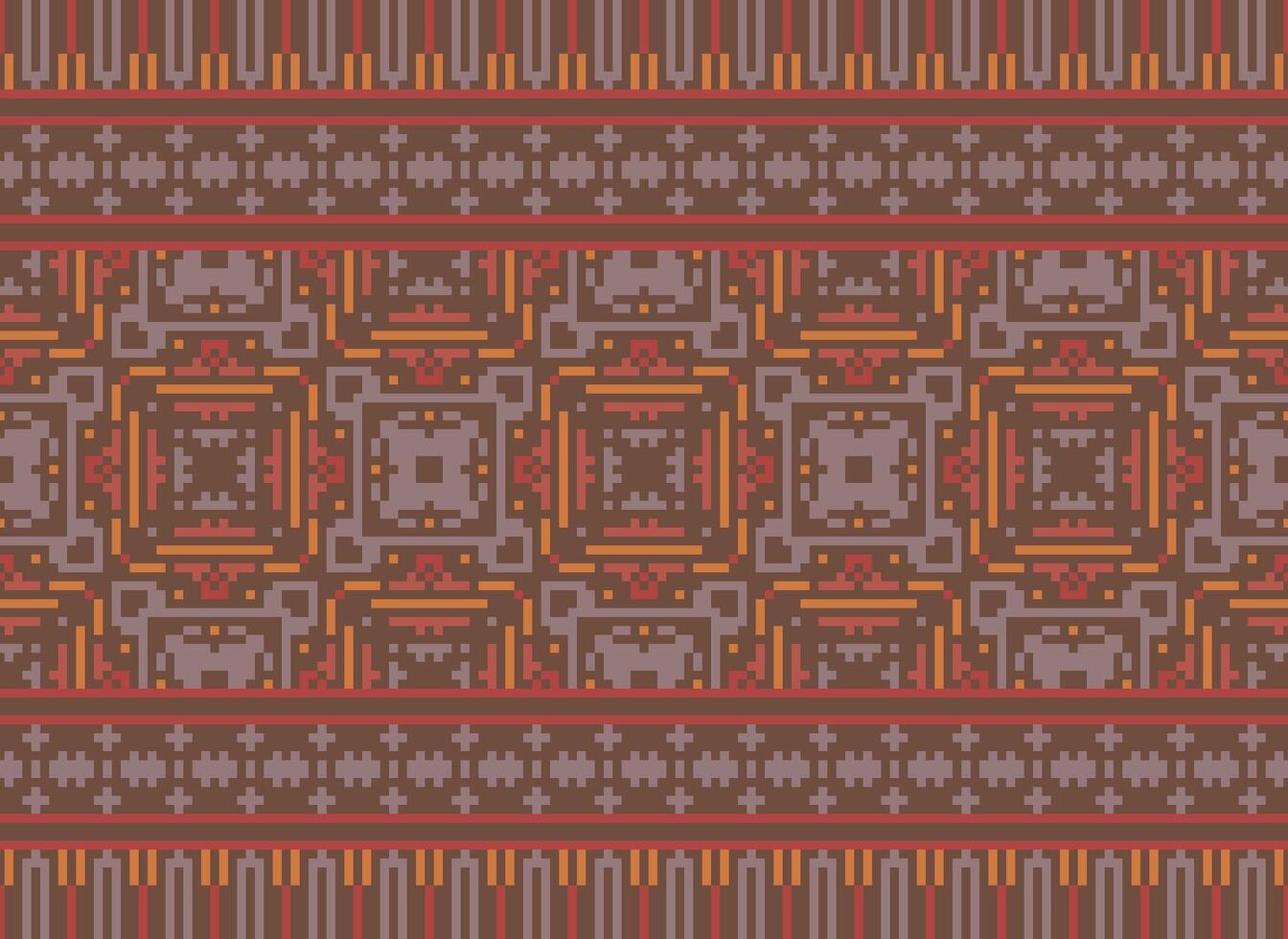 traverser point. pixel modèle. ethnique motifs. abstrait art. conception pour tapis, fond d'écran, vêtements, textile, oreiller, rideau, drap de lit, table coureurs. Mehndi. Rushnyk. Terre Ton. ancien. vecteur. vecteur