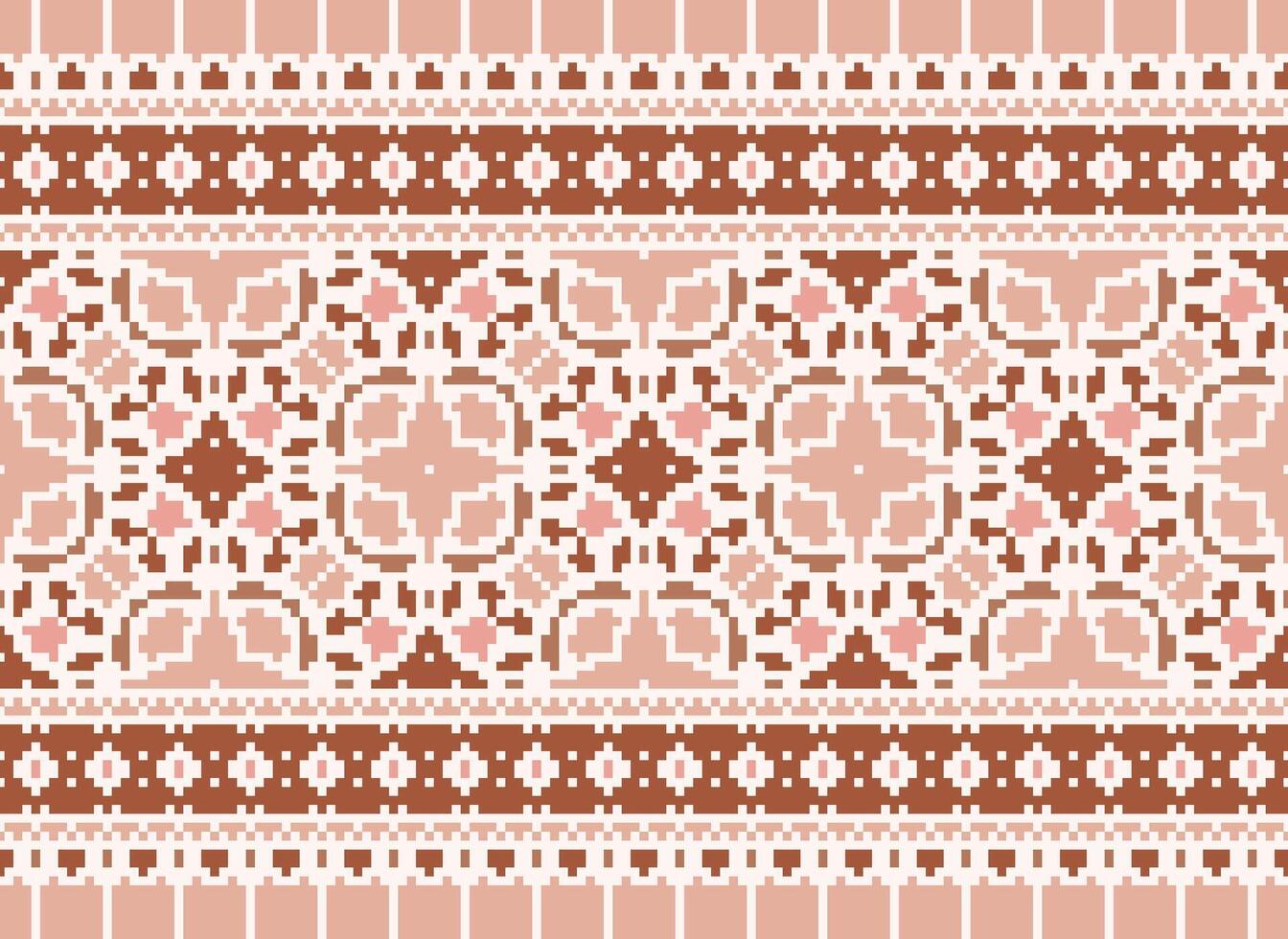 traverser point. pixel modèle. ethnique motifs. abstrait art. conception pour tapis, fond d'écran, vêtements, textile, oreiller, rideau, drap de lit, table coureurs. Mehndi. Rushnyk. Terre Ton. ancien. vecteur. vecteur