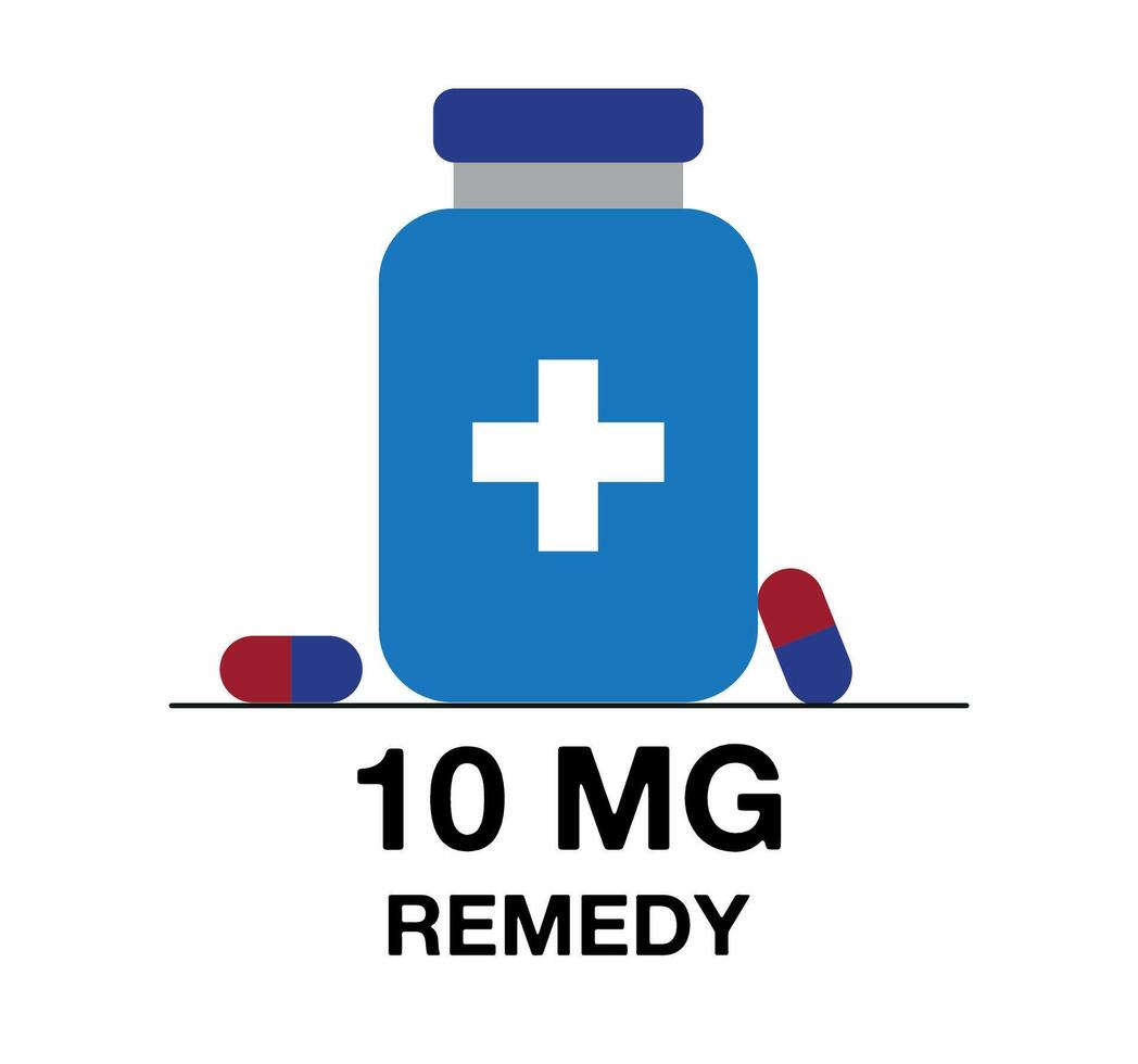 dix mg remède. médicament pilule vecteur avec milligrammes, médicament et santé se soucier concept
