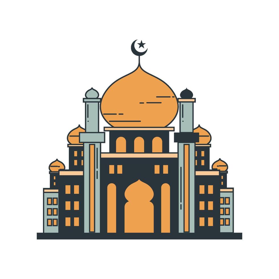 mosquée illustration ramadhan vecteur