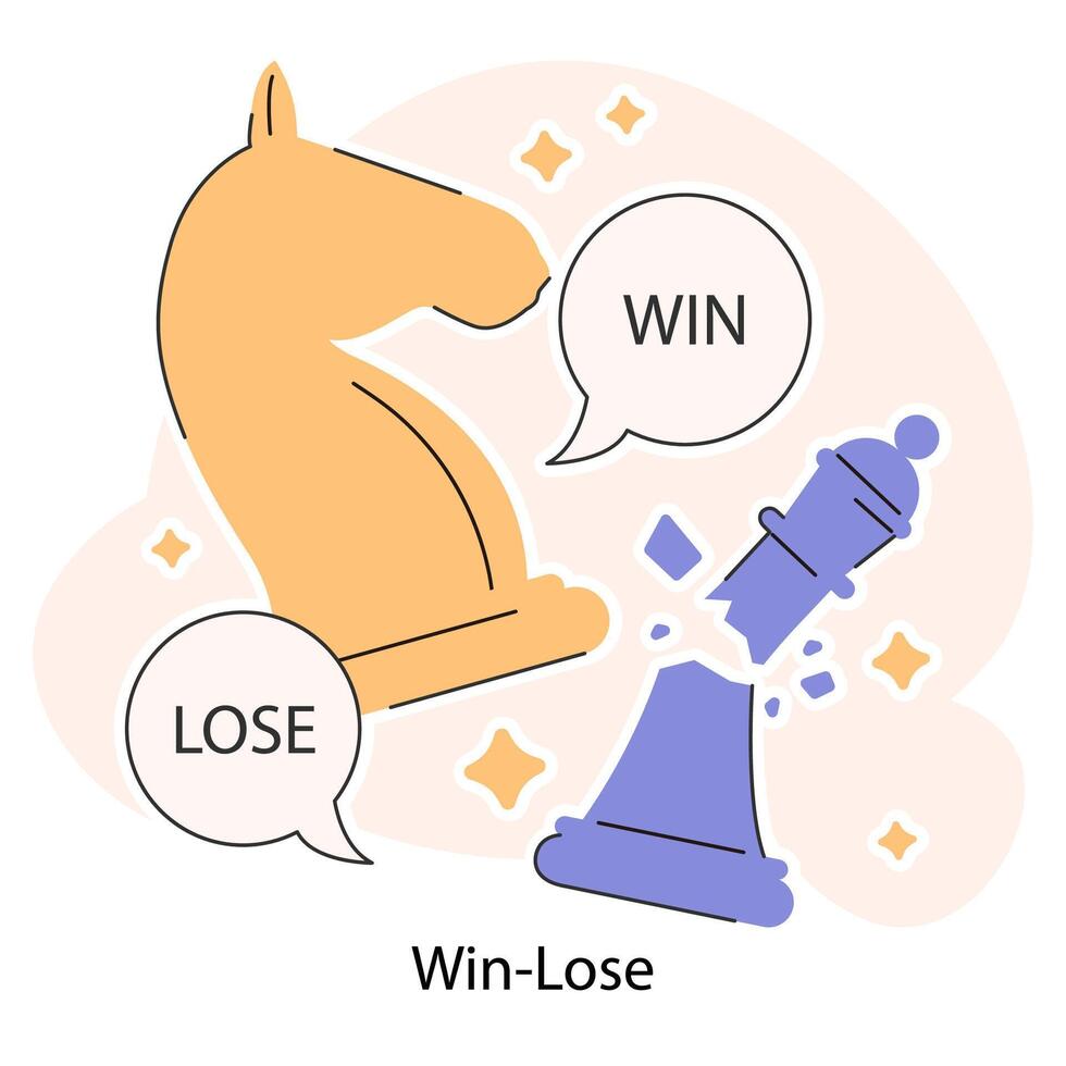 échecs pièces sur une gagnant-perdant scénario, soulignant stratégique les choix vecteur