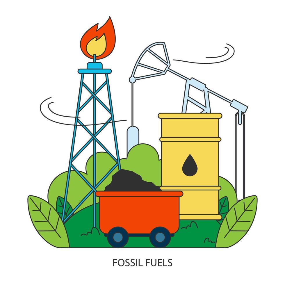 climat changement. fossile carburant. Naturel Ressources épuisement. écologie destruction vecteur