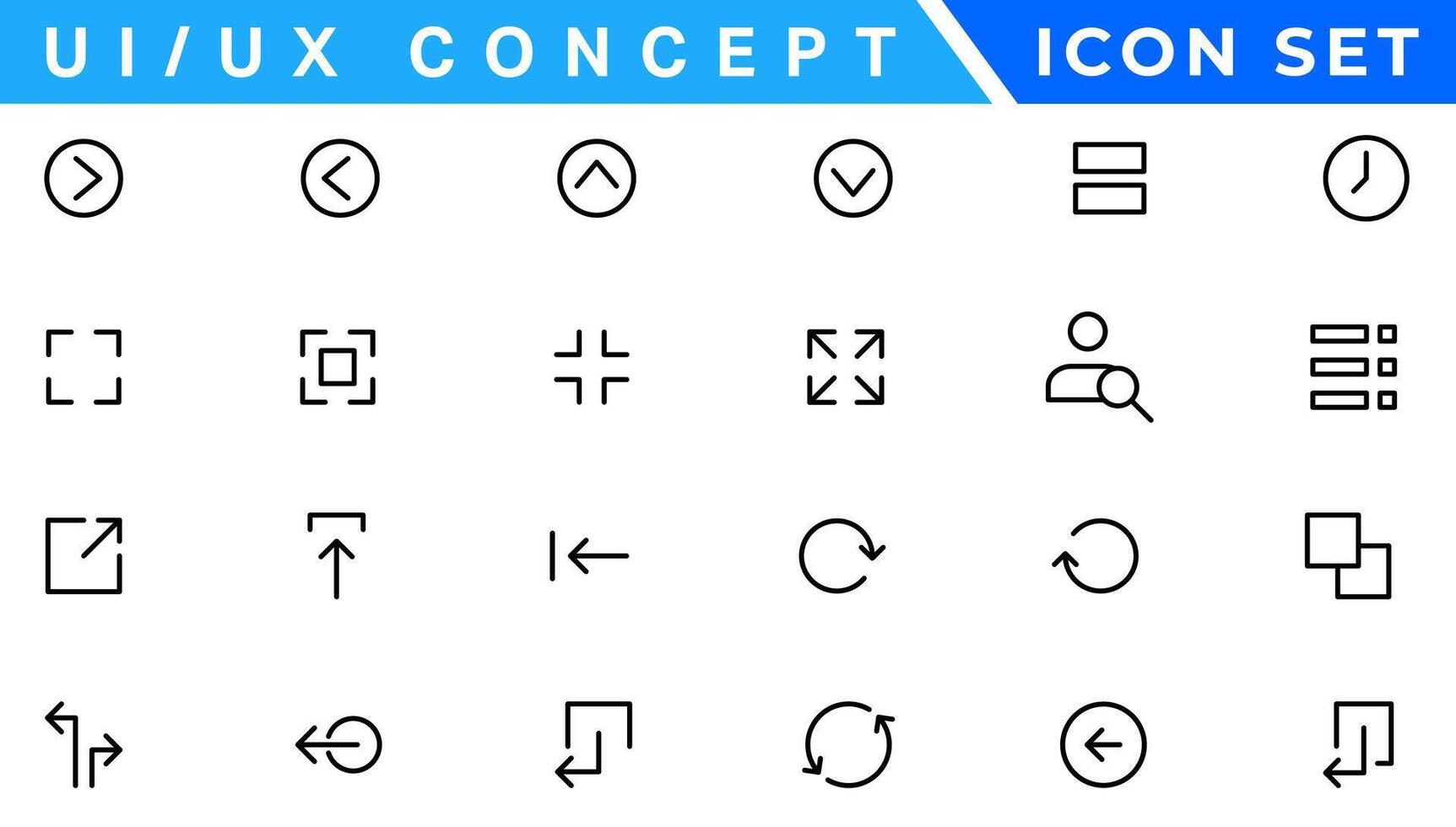 ui ux concept icône ensemble, utilisateur interface icône ensemble collection. vecteur