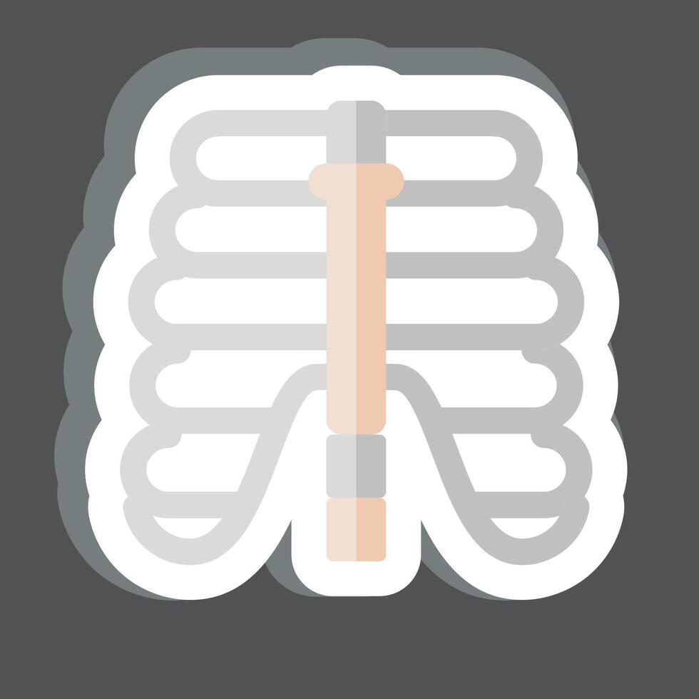 autocollant thorax. en relation à Humain organe symbole. Facile conception modifiable. Facile illustration vecteur