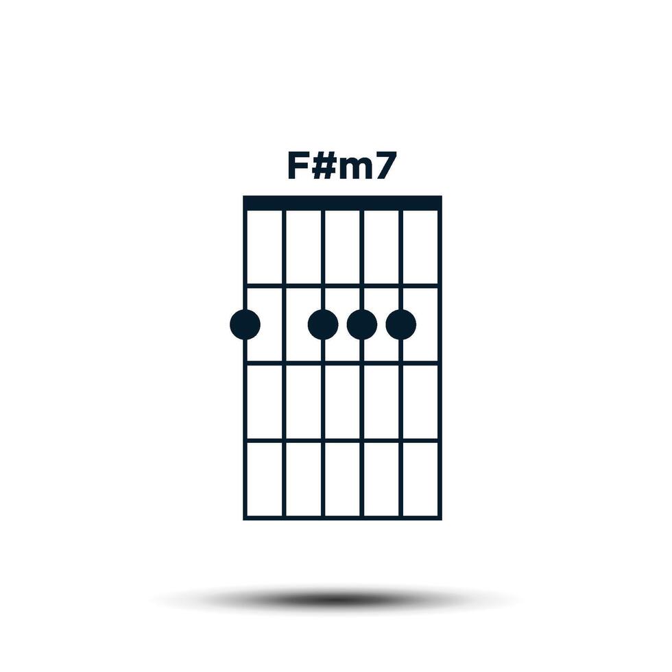 F m7, de base guitare accord graphique icône vecteur modèle
