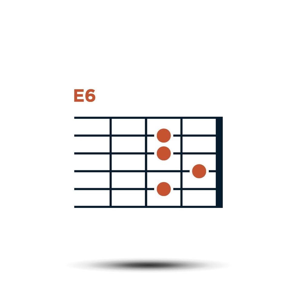 e6, de base guitare accord graphique icône vecteur modèle