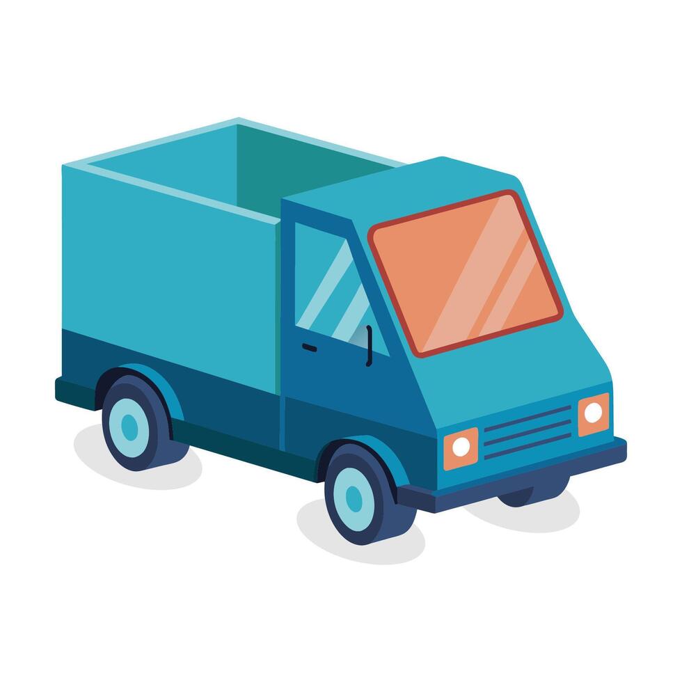 petit un camion plat vecteur illustration sur blanc Contexte