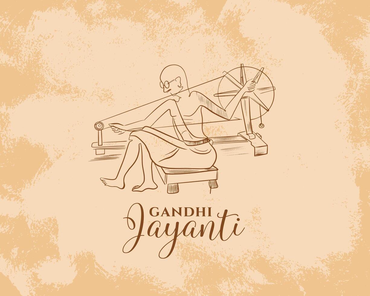 grunge style Gandhi jayanti modèle avec nationale père conception vecteur illustration