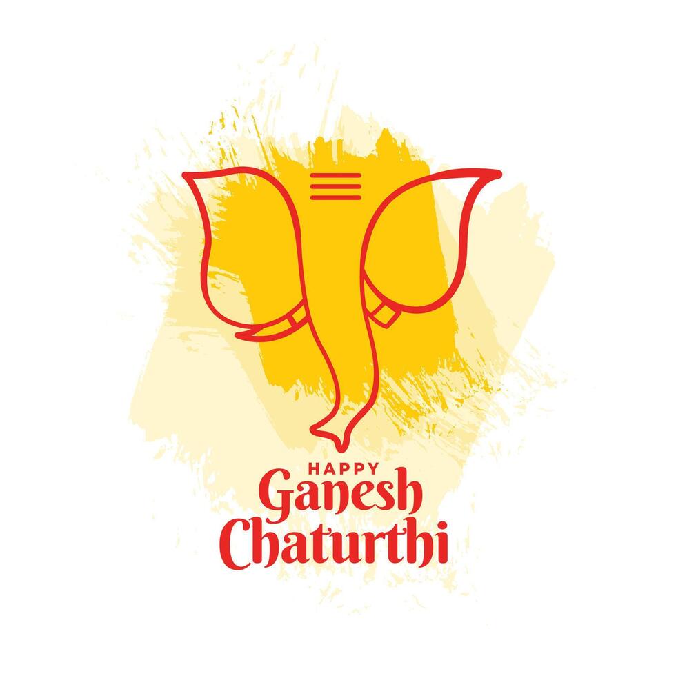 hindou traditionnel ganesh chaturthi bannière dans peindre brosse style vecteur
