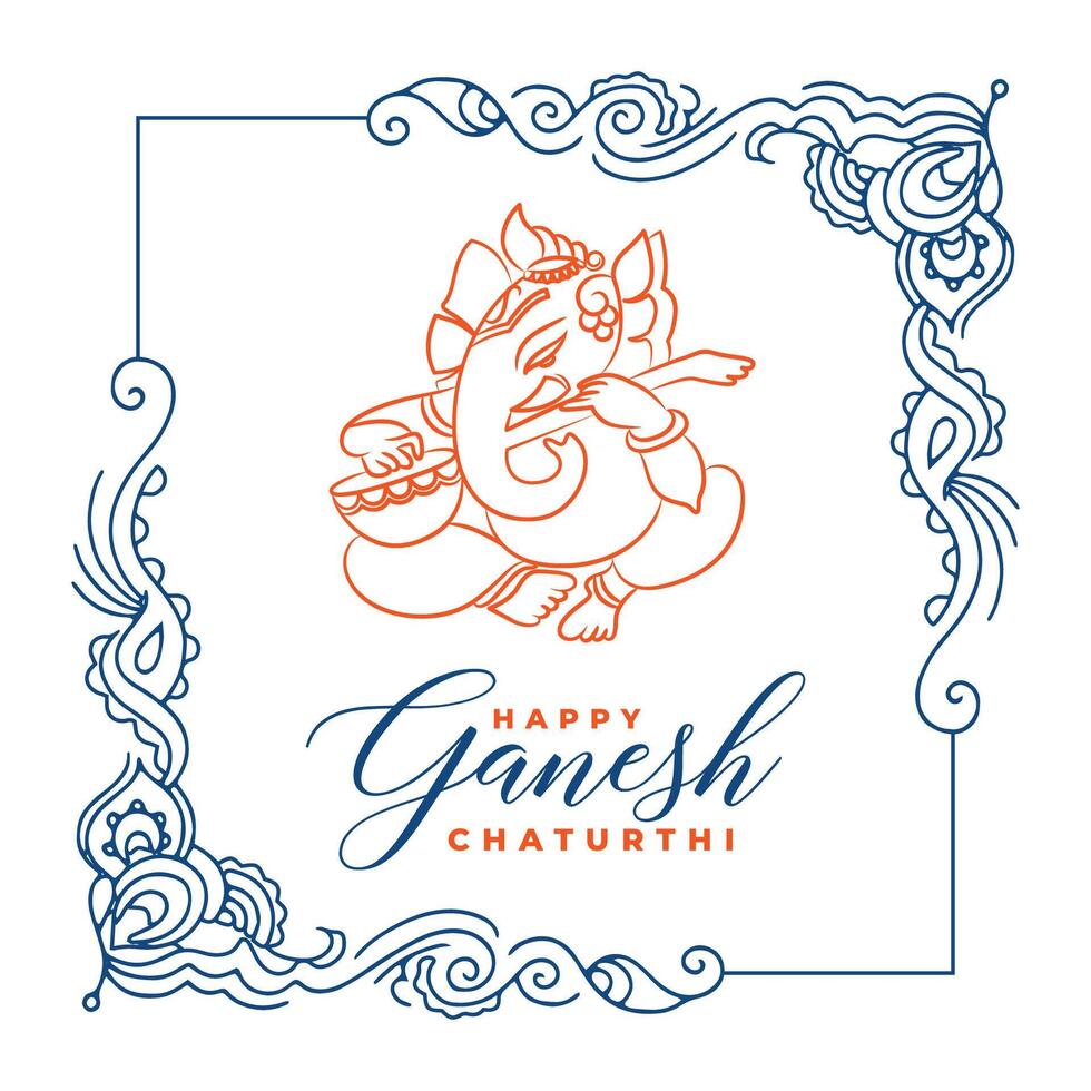 Seigneur ganesha conception pour ganesh chaturthi salutation vecteur